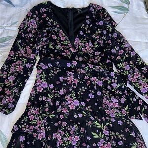 Forever 21 Pink and Purple Ruffled Wrap Dress